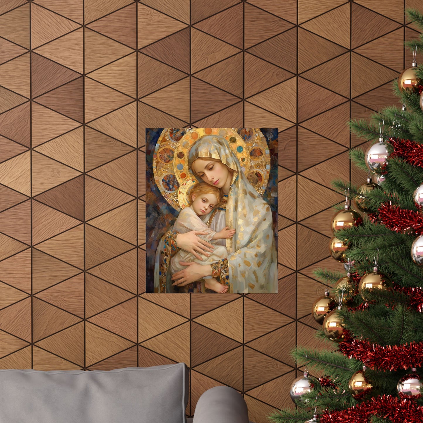 Madonna and Child - Print - Sanctified Souls Print - Multiple Sizes - Premium Matte Vertical Posters - Mary and the Christ Child