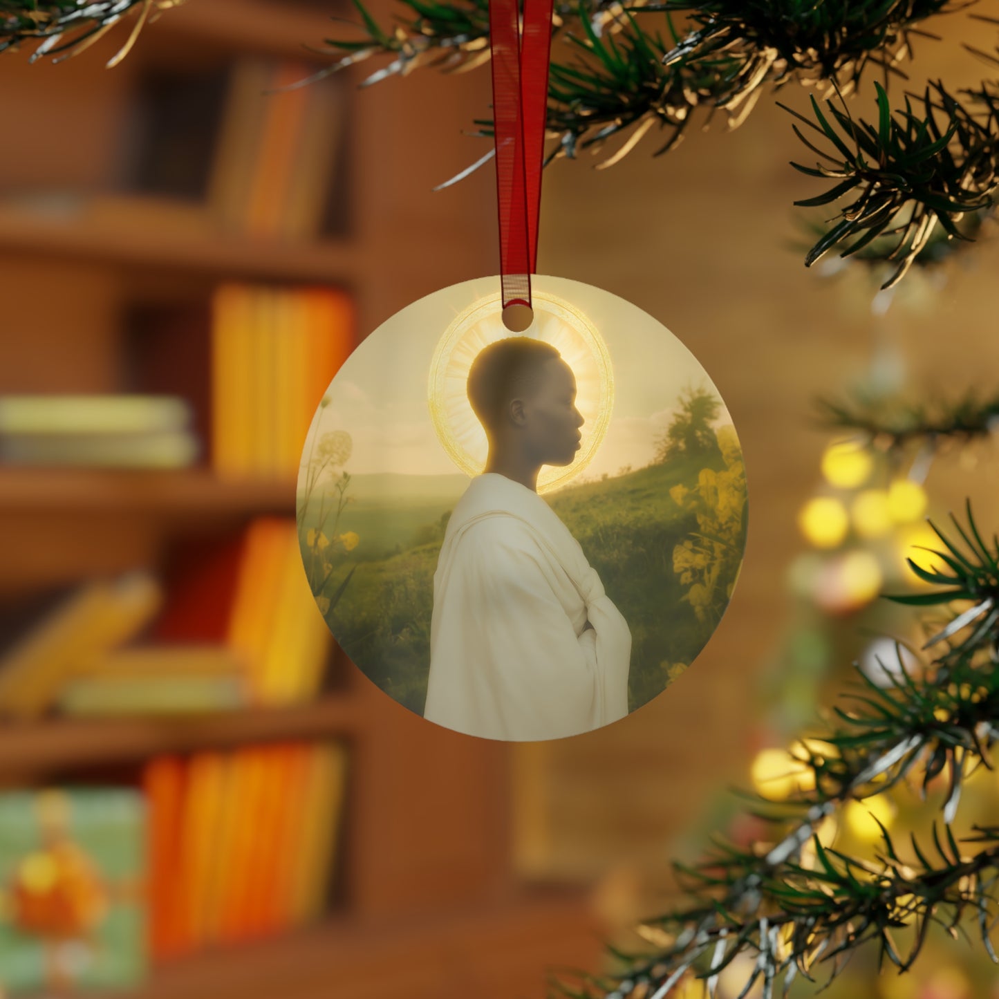 Saint Charles Lwanga Metal Ornament - Religious Holiday Christmas Ornament and Keepsake - Prayer Ornament
