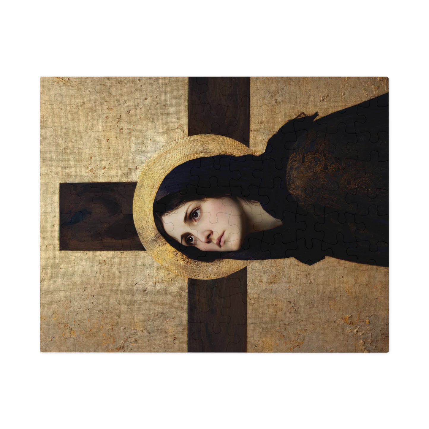 Our Lady of the Cross - Mother Mary  - Our Lady of the Crucifix - Marian Art - Puzzle - with Tin - Jigsaw (30, 110, 252, 500,1000-Piece)
