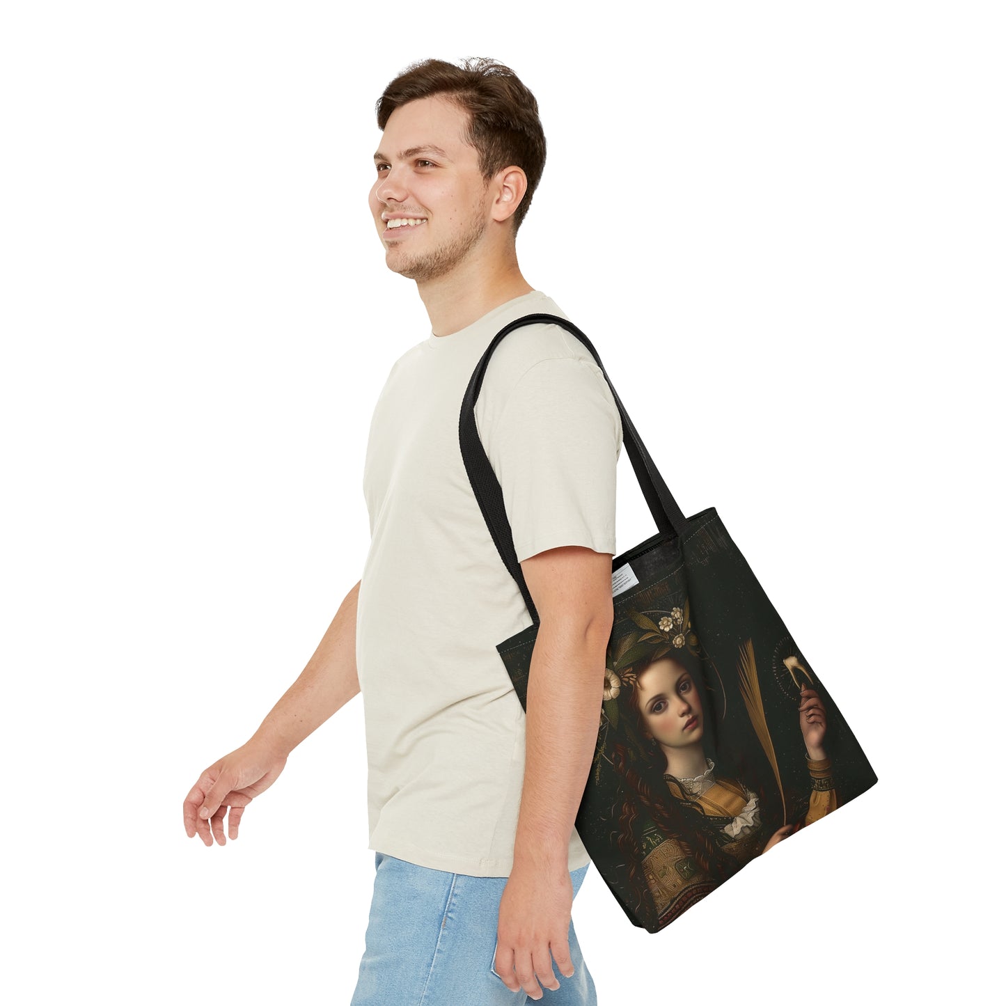 Saint Apollonia Tote Bag - Large Medium Small Faith Art Bag - Catholic Faith Purse - Religious Carry All Reusable Tote Bag