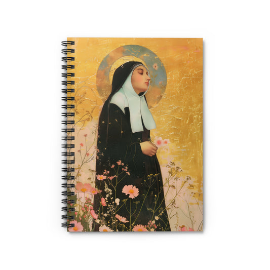 Saint Bernadette - Sanctified Souls Art - Religious Based Notebook - Spiral Notebook - Ruled Line
