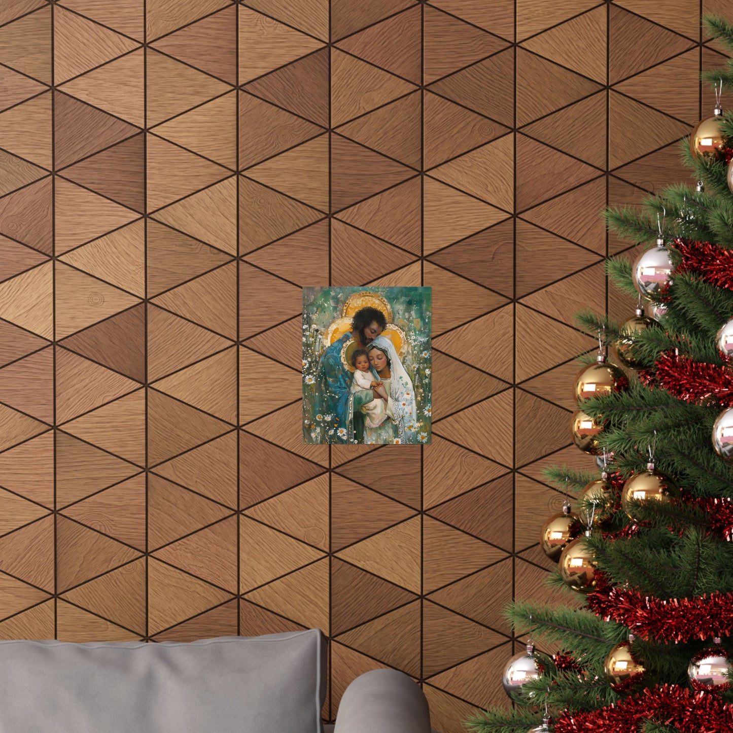 Sacred Sanctuary - Mary, Joseph, and the Infant Jesus - Sanctified Souls Print - Multiple Sizes - Premium Matte Vertical Posters