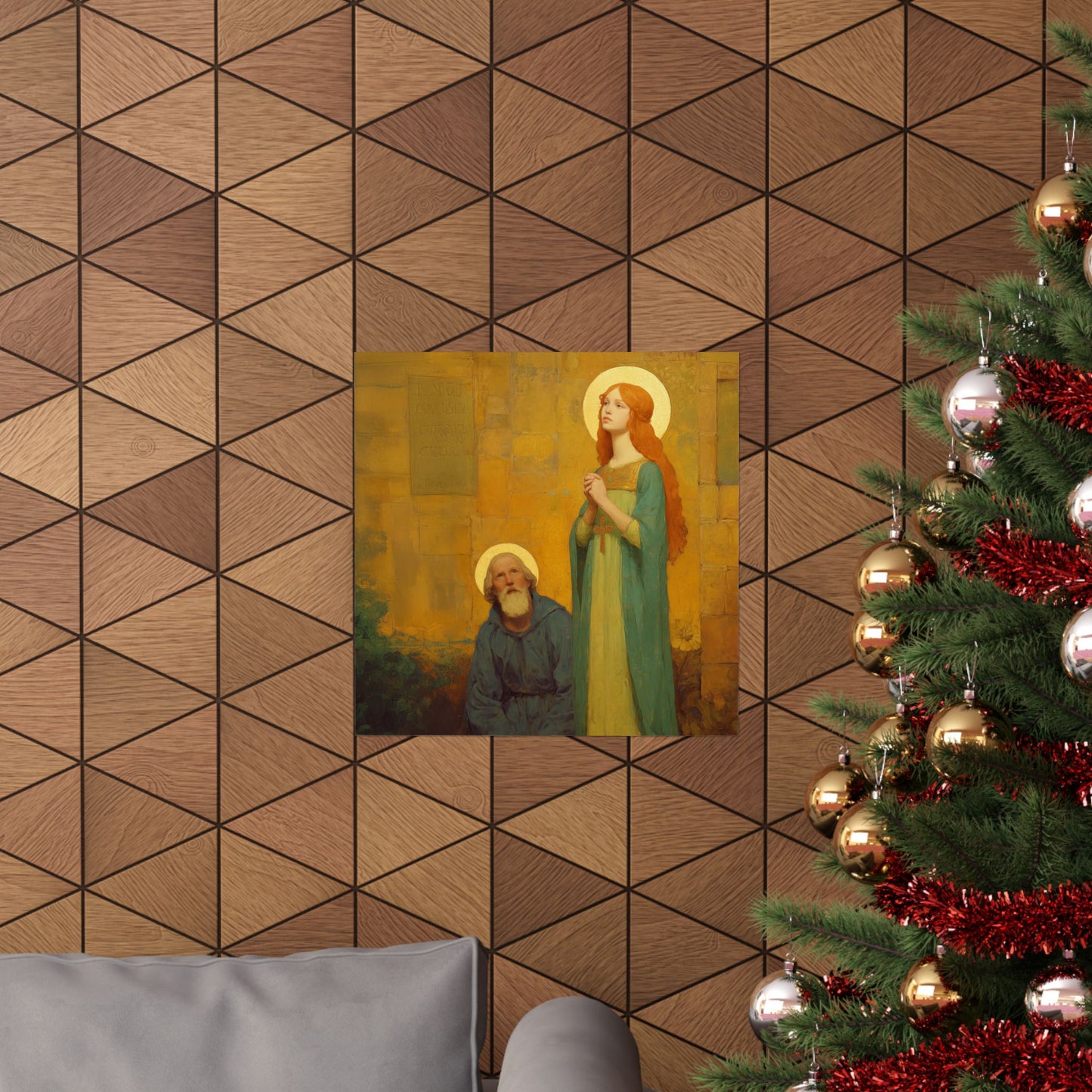 Saints Justina and Cyprian -  Catholic Art - Multiple Sizes - Premium Posters - Catholic Art - Christian Home - Catholic Saint Art