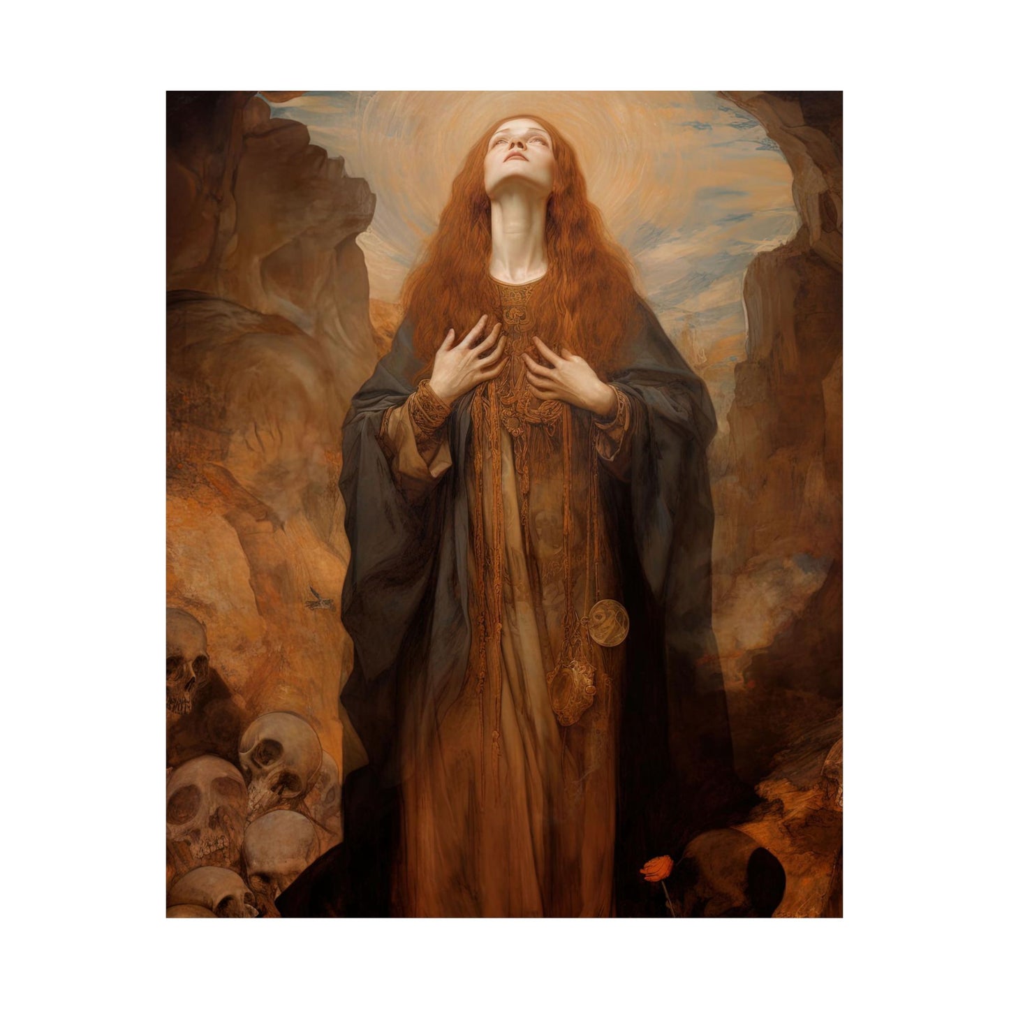 Saint Rosalia - Sanctified Souls Print - Multiple Sizes - Premium Matte Vertical Posters
