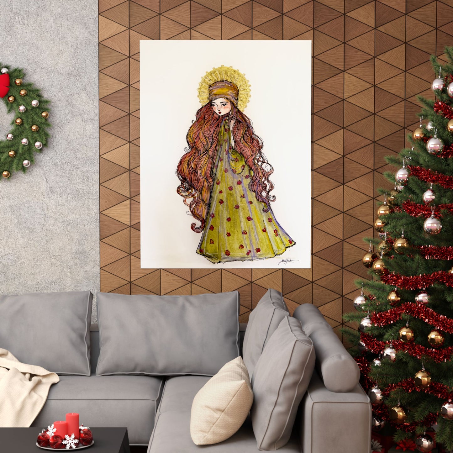 Saint Mary Magdalene Catholic Art Print | Hand-Drawn Watercolor Sacred Artwork | Christian Devotional Wall Art
