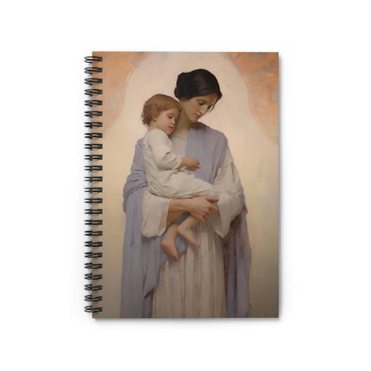 Celestial Bond Mother's Journal - Sanctified Souls Art - Religious Based Notebook - Spiral Notebook - Ruled Line