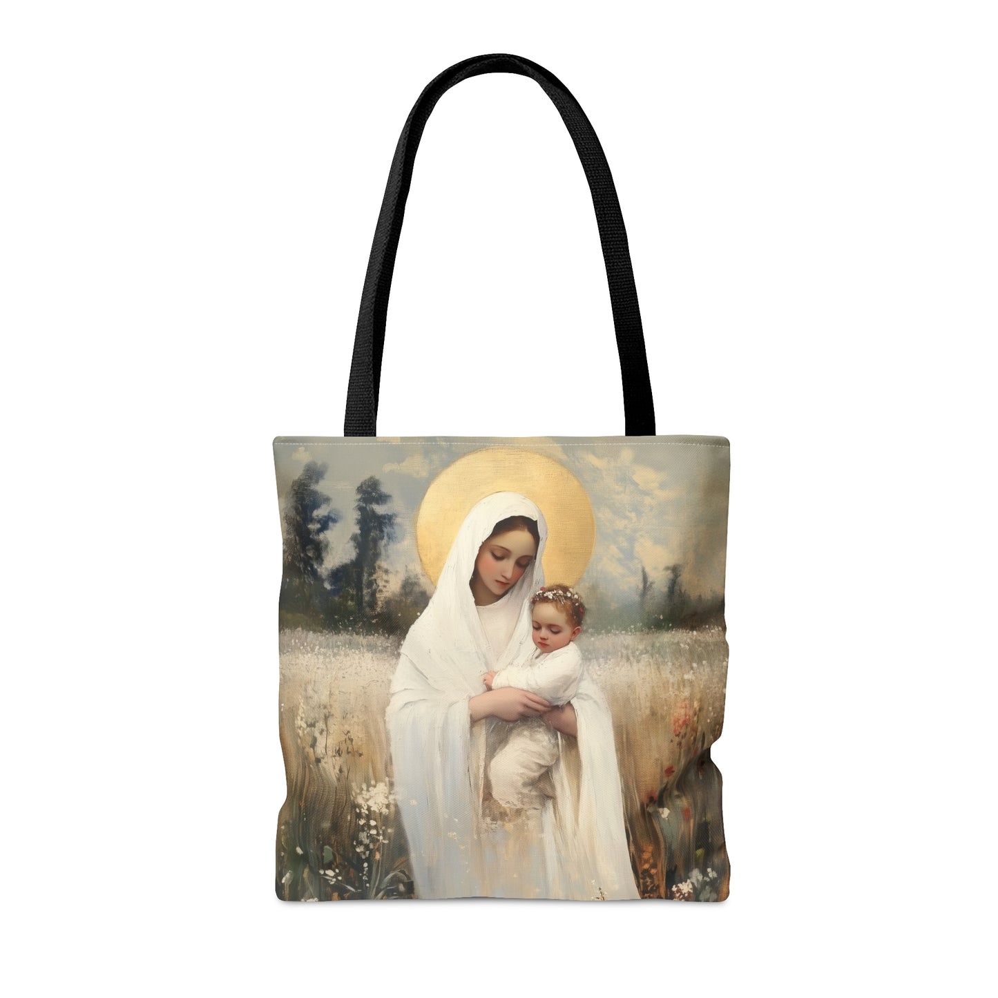 Our Lady of the Prairie - Tote Bag - Large Medium Small Faith Art Bag - Bible Study Faith Purse - Double Sided