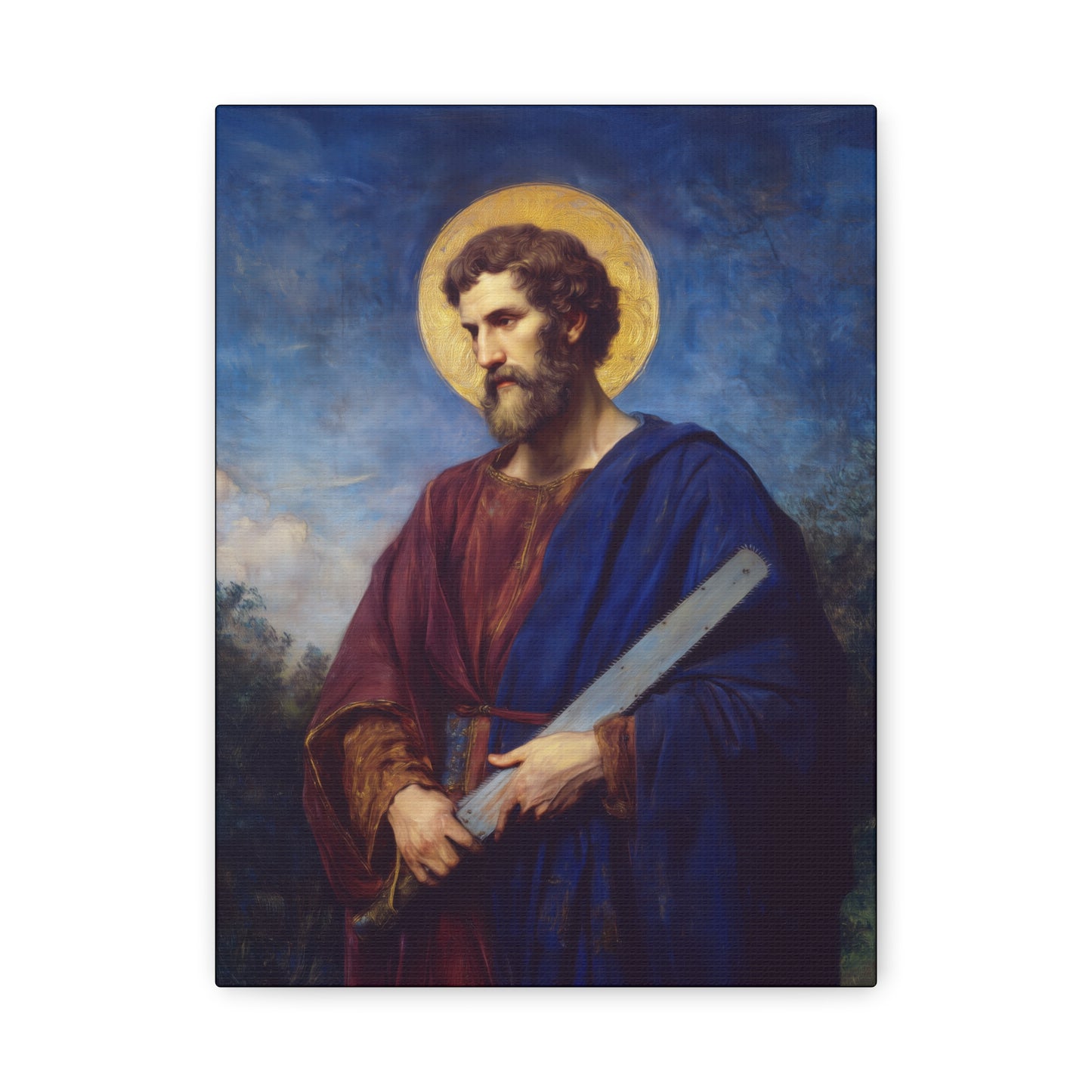 Saint Simon the Apostle  - Gallery Wrapped Canvas - Print - Religious Art for your Home - Catholic Art