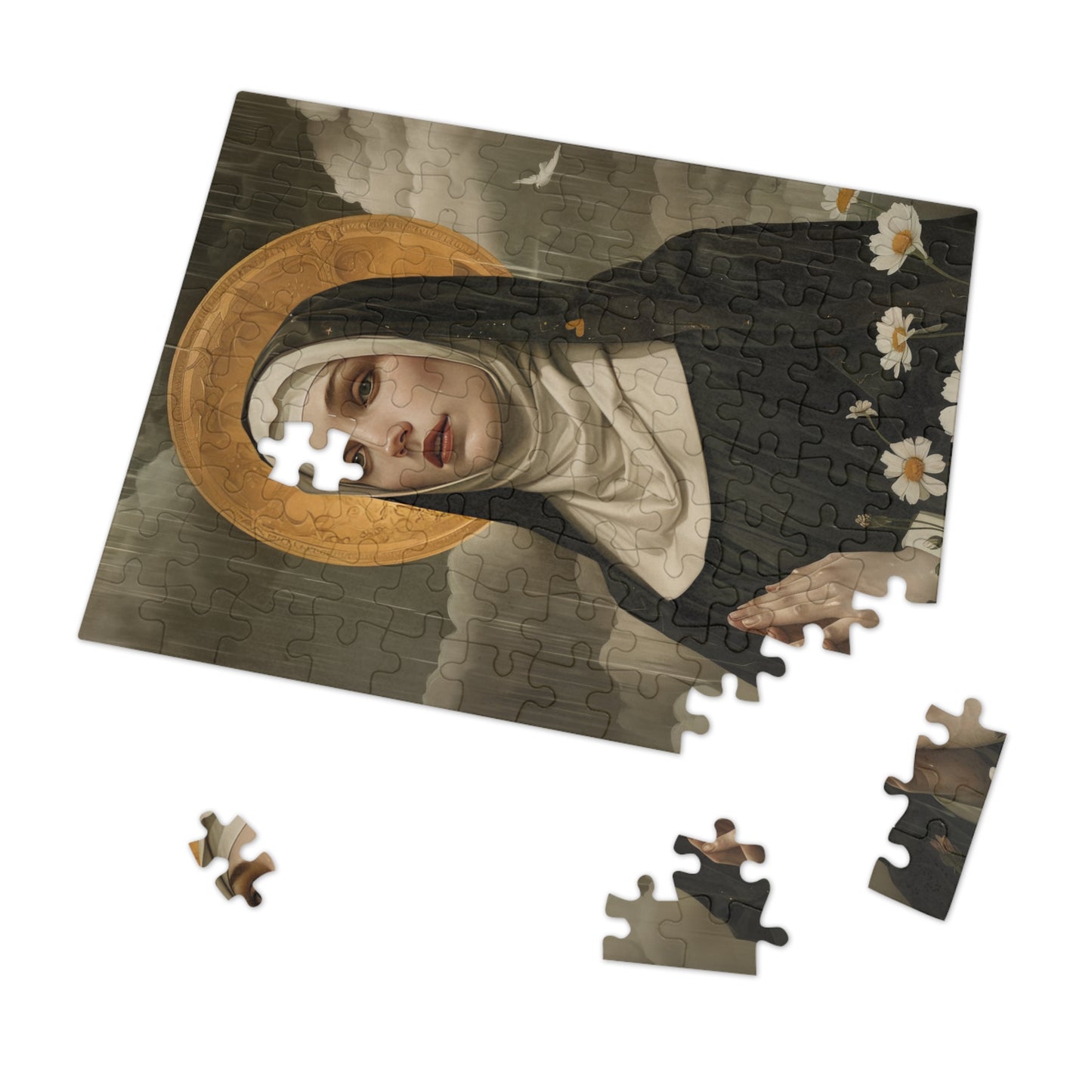 Saint Scholastica - Puzzle and Keepsake Tin - Religious Jigsaw Puzzle (30, 110, 252, 500,1000-Piece) - Religious Puzzle