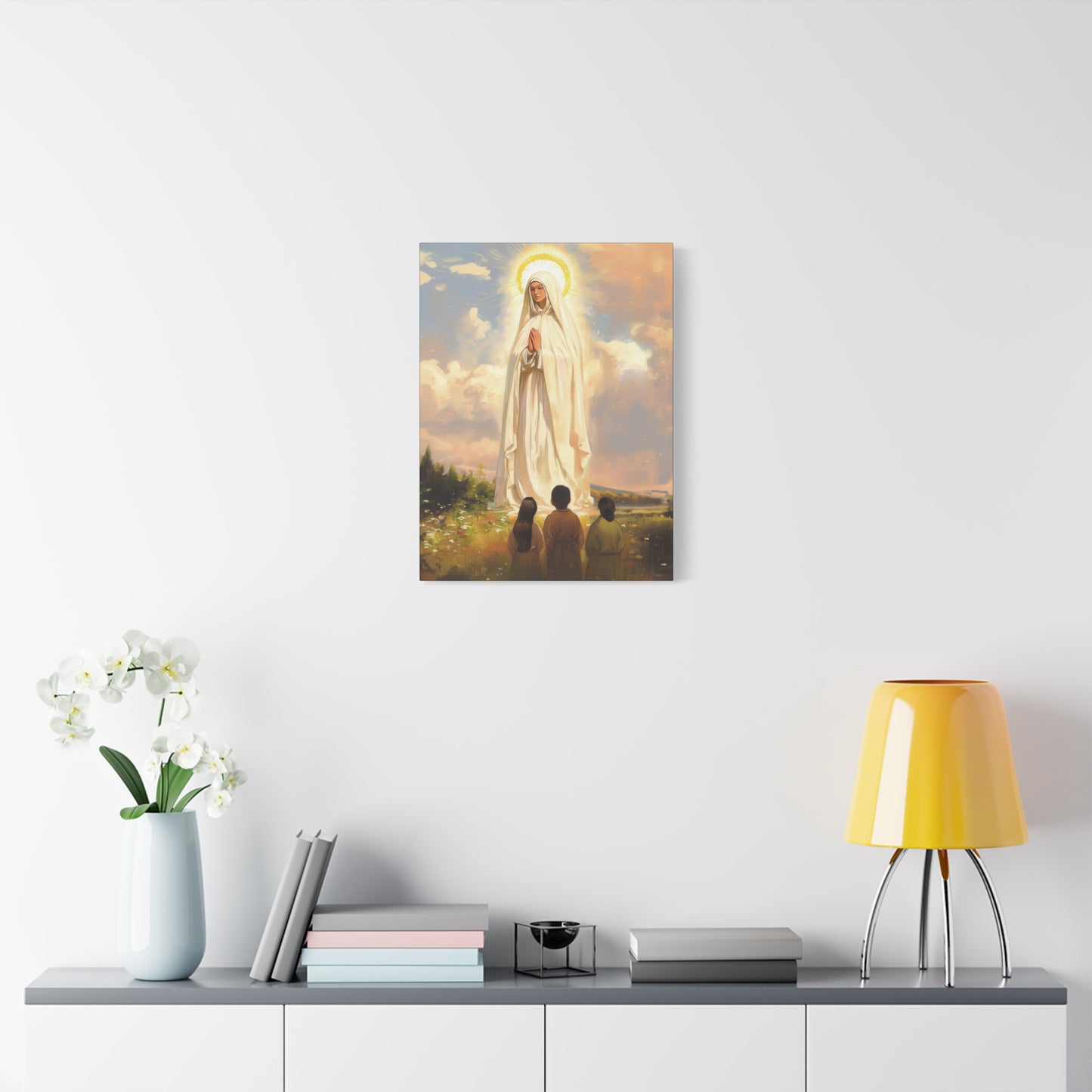 Our Lady of Fátima - Gallery Wrapped Canvas - Print - Religious Art for your Home - Catholic art print - prayer room art