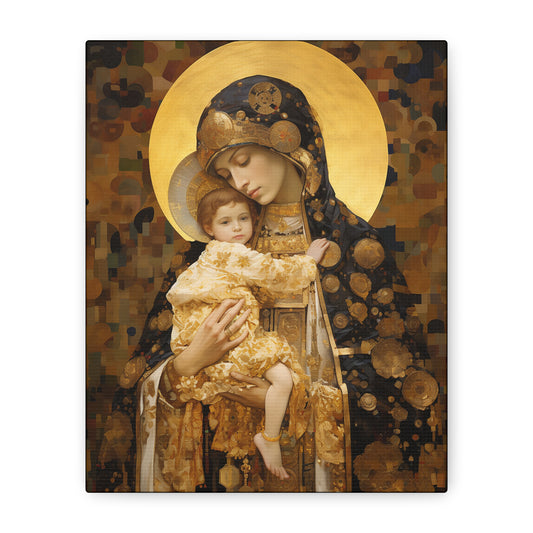 The Light of Love - Museum Wrapped Canvas - Sanctified Souls Print - Religious Art for your Home - The Virgin Mary and The Christ Child