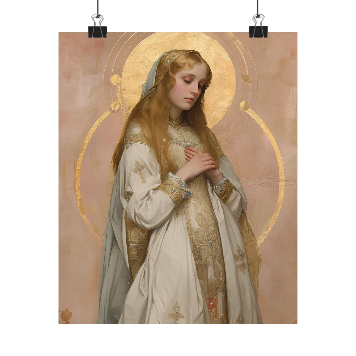 Saint Waldetrudis / Waltrude or Waudru - Sanctified Souls Print - Multiple Sizes - Premium Matte Vertical Posters - Catholic Saint Art