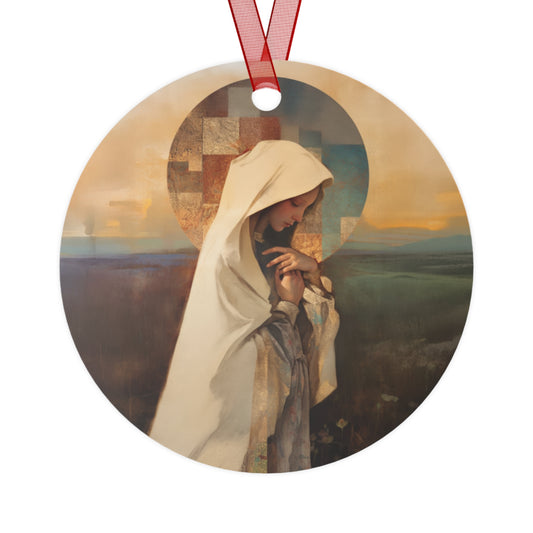 Our Lady of the Prairie Metal Ornament - Religious Holiday Christmas Ornament and Keepsake - Prayer Ornament