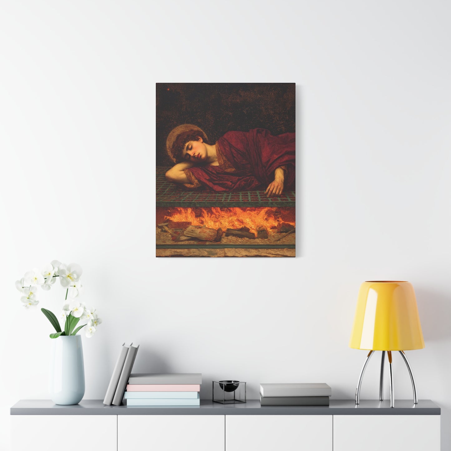 Saint Lawrence -  Museum Wrapped Canvas - Sanctified Souls Print - Religious Art for your Home - Catholic Patron Saint Art