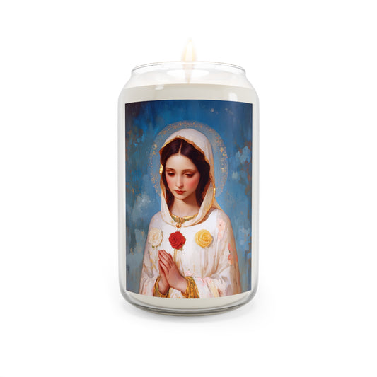 Rosa Mystica - Mystical Rose - Mother Mary - Marian Art - Scented Prayer Candle, 13.75oz - Tall Size - Religious Candle