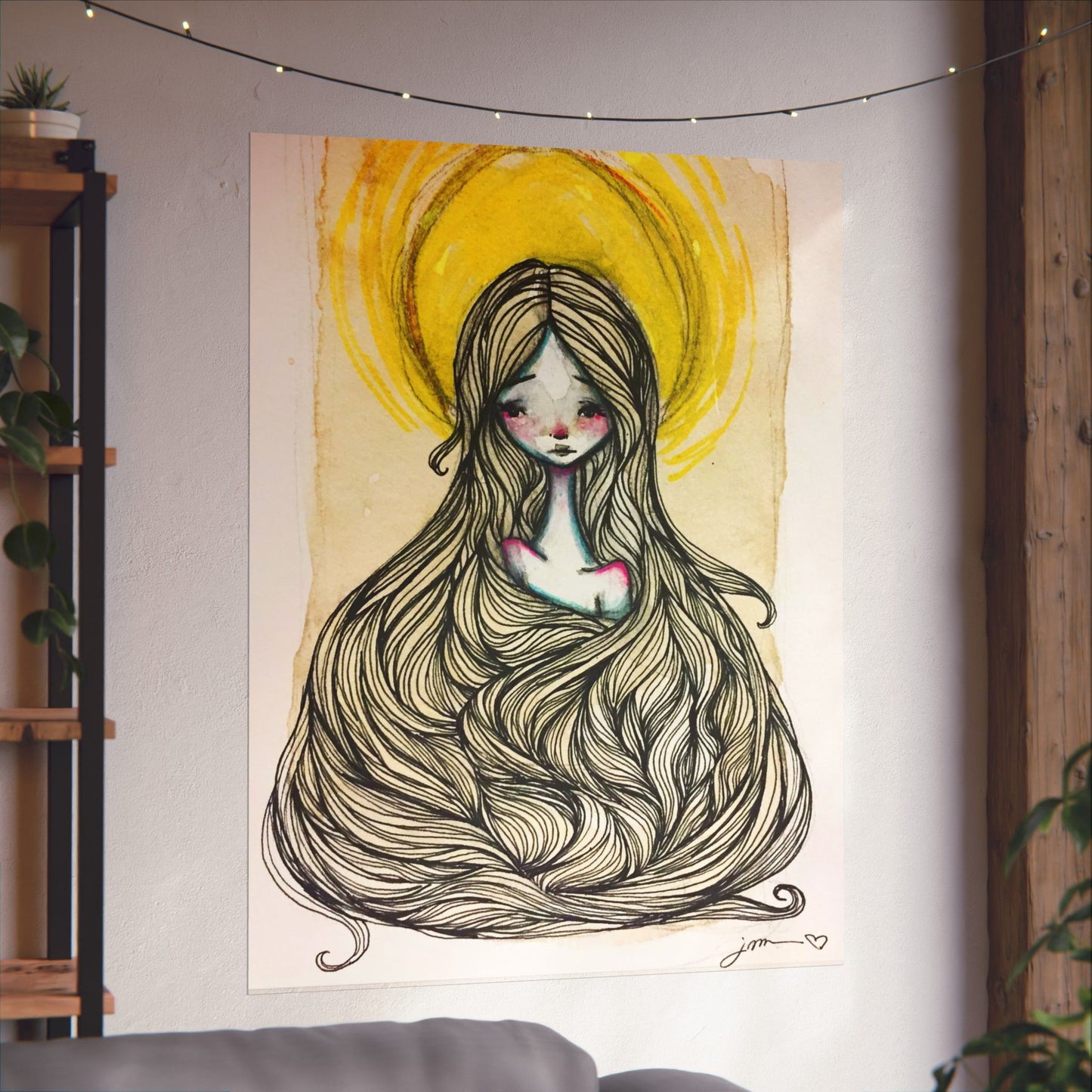 Saint Agatha of Sicily Poster Print - Hand-Drawn Catholic Art Print | Christian Devotional Wall Art | Sanctified Solocosmo Religious Poster