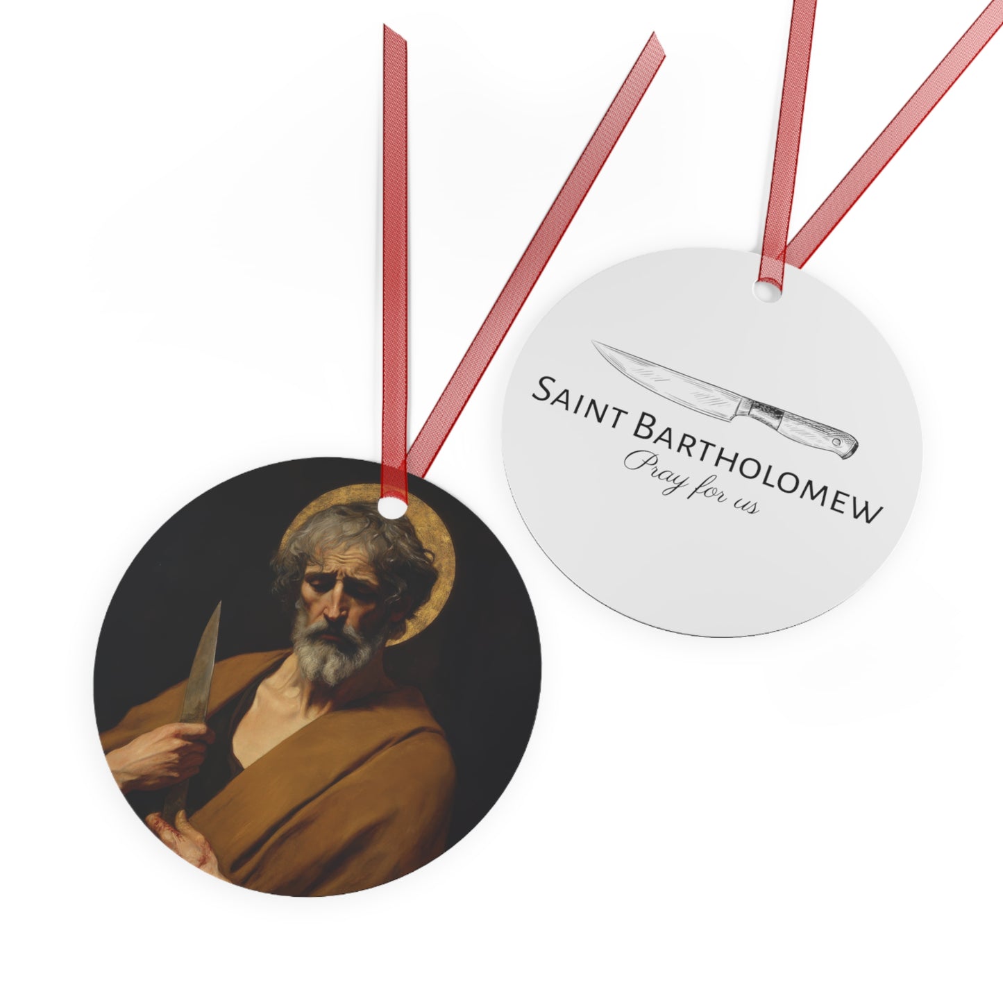 Saint Bartholomew the Apostle Metal Ornament - Religious Holiday Christmas Keepsake - Religious Catholic Tree Ornament - Christmas Gift