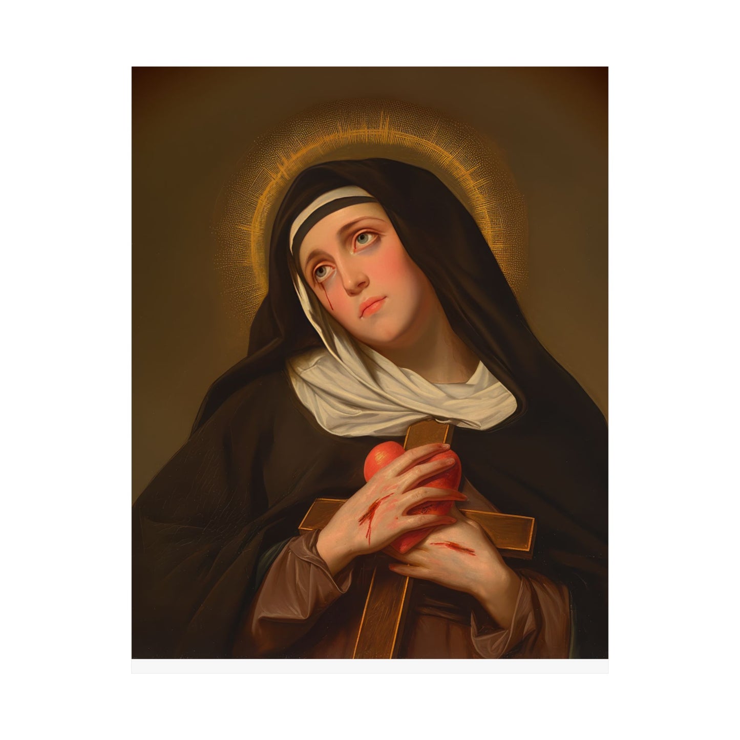 Saint Veronica Giuliani - Sanctified Souls Print - Multiple Sizes - Premium Posters - Catholic Art - Christian painting