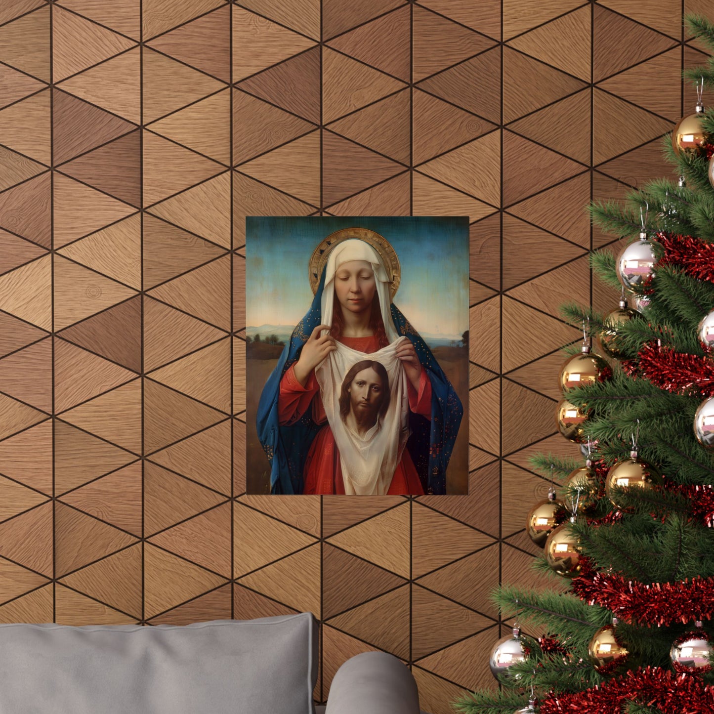 Saint Veronica / Saint Veronica's Veil - Sanctified Souls Print - Multiple Sizes - Premium Posters - Catholic Art - Christian painting