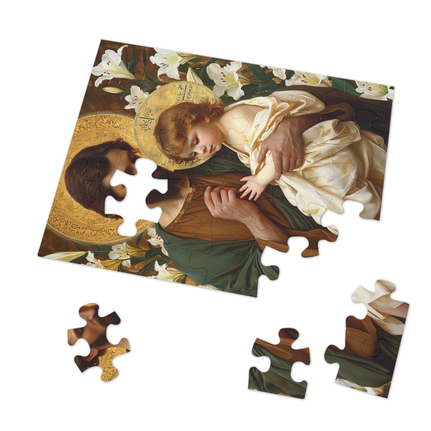 Saint Joseph and the Christ Child - Puzzle and Keepsake Tin - Religious Jigsaw Puzzle (30, 110, 252, 500,1000-Piece) - Religious Puzzle
