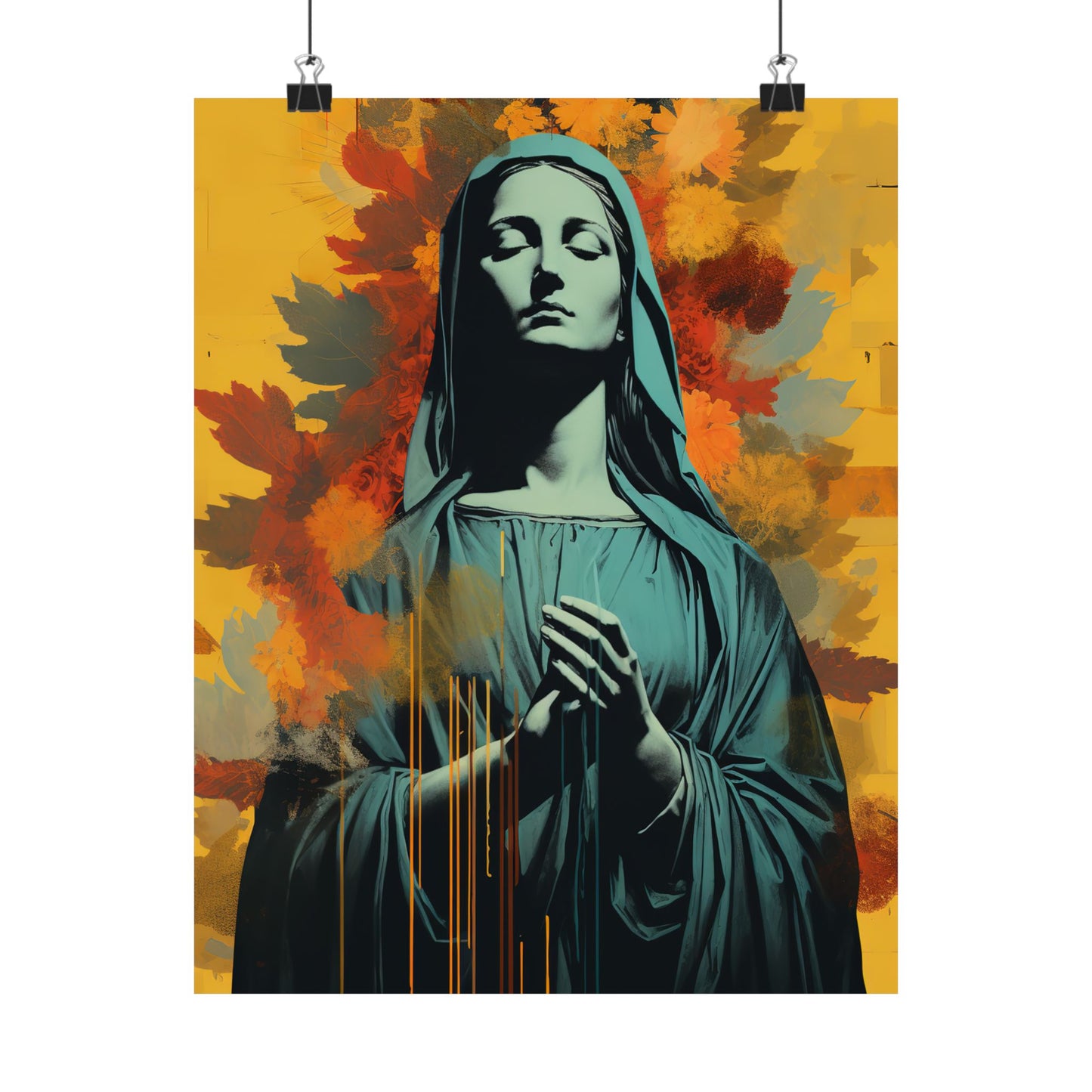 Virgin of Peace - Mother Mary Collage Art - Sanctified Souls Print - Multiple Sizes - Premium Matte Vertical Posters - Virgin Mary