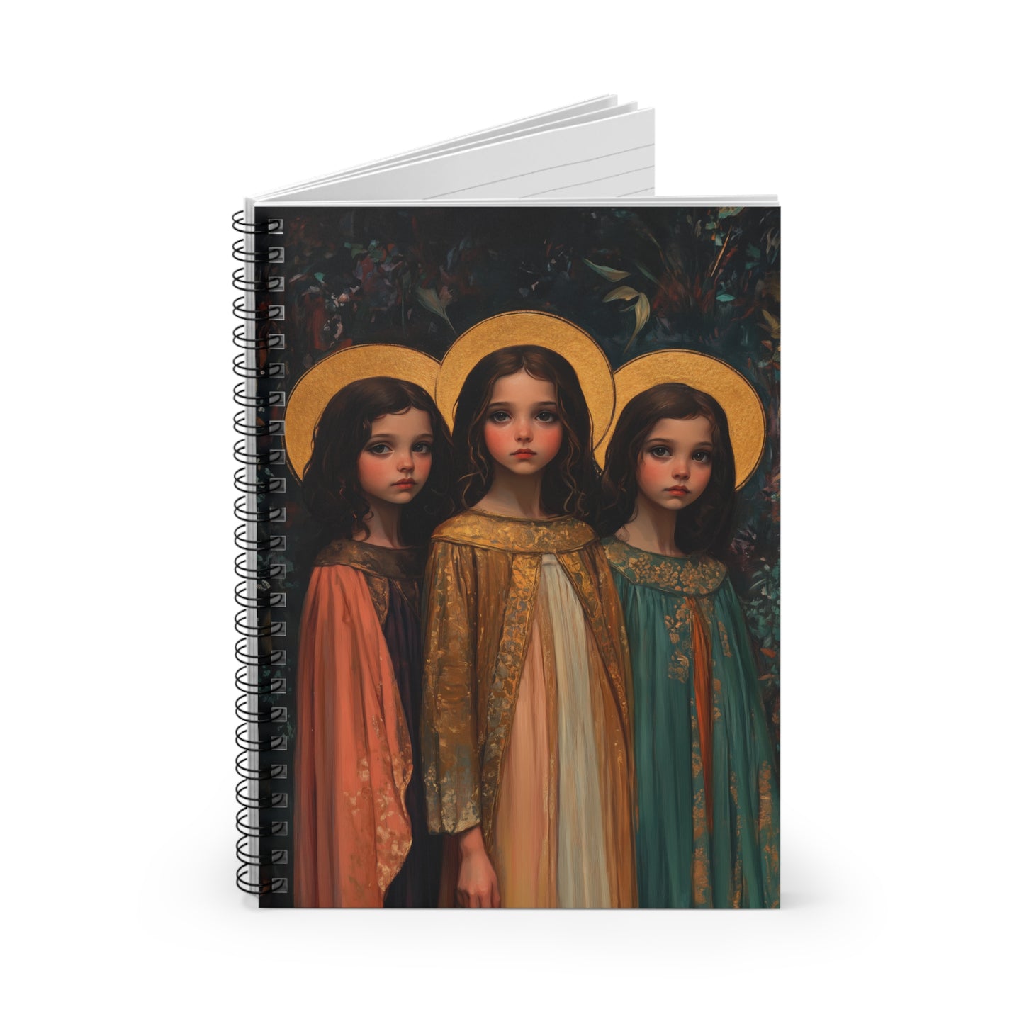 Saints Faith, Hope and Charity - Sanctified Souls Art - Religious Based Notebook - Spiral Notebook - Ruled Line