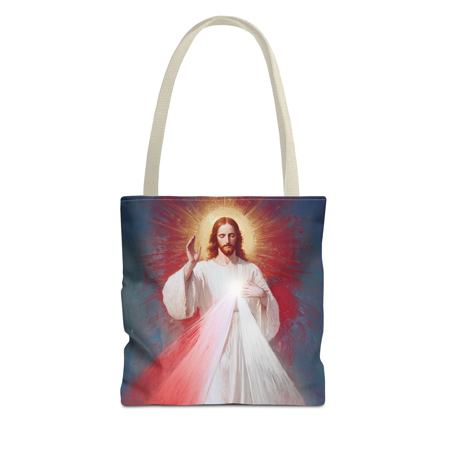 The Divine Mercy - Our Lord Jesus Christ - Tote Bag - Large Medium Small Faith Art Bag - Re-usable Tote Purse - Double Sided