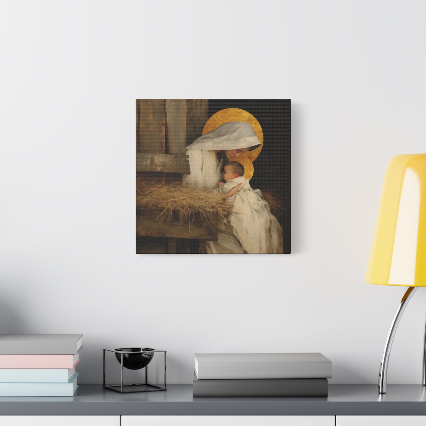 Our Lady of the Manger - Mother Mary and the Christ Child - Gallery Wrapped Canvas - Print - Religious Art for your Home - Catholic