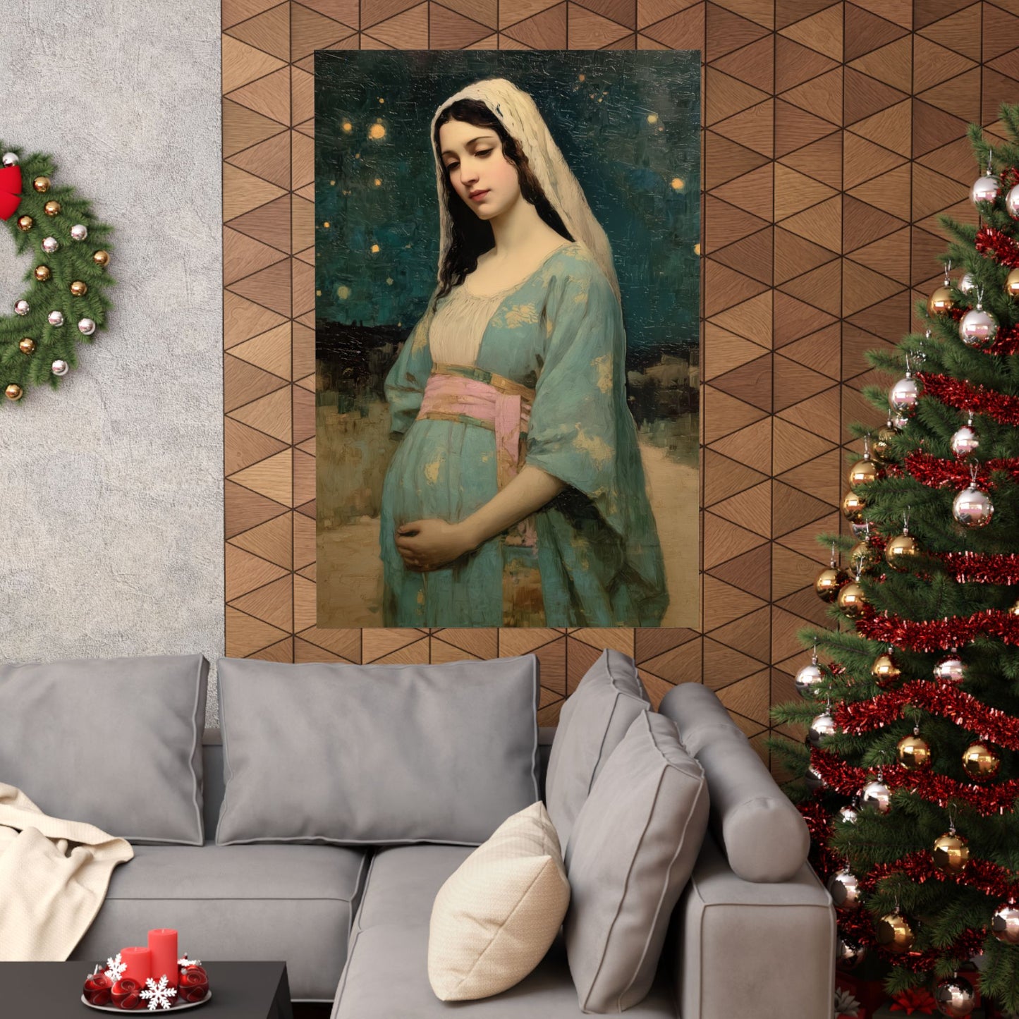 Our Lady of 'O' - Our Lady of Expectation - Mother Mary - Marian Art - Sanctified Souls Print - Multiple Sizes - Premium Vertical Posters
