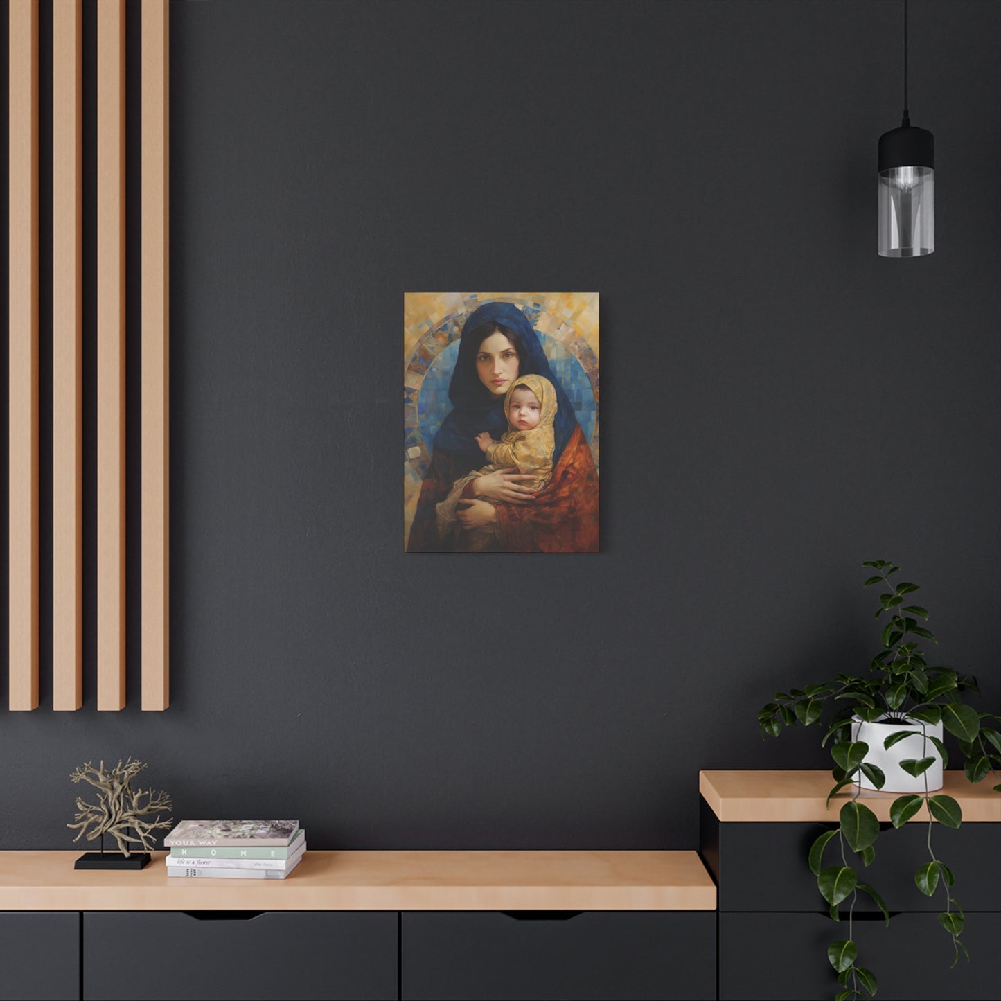 Maternal Seraph - Virgin Mary and Infant Jesus - Museum Wrapped Canvas - Religious Art for your Home - Catholic Art - Mary and Christ Child