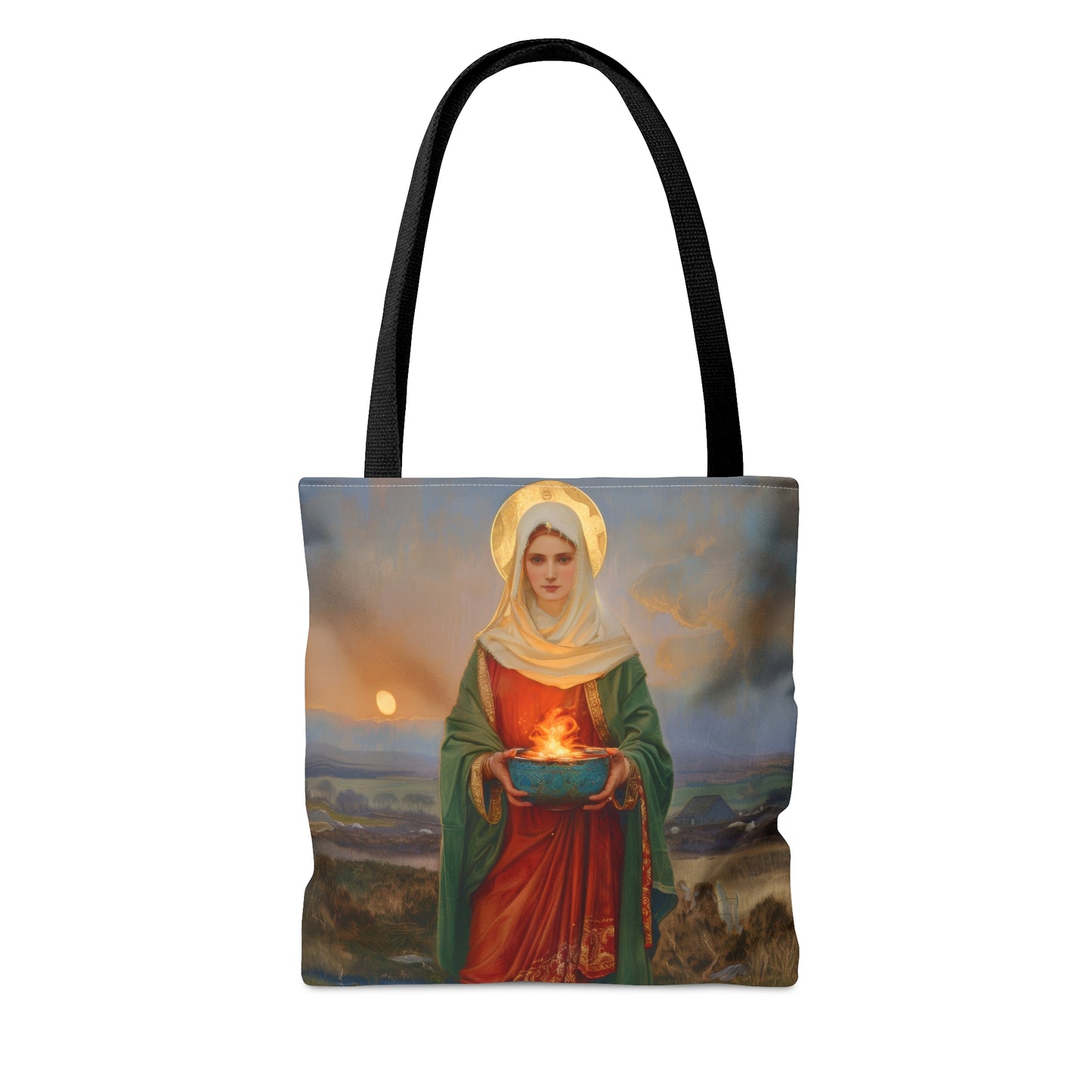 Saint Brigid of Ireland / Kildare Tote Bag - Large Medium Small Faith Art Bag - Catholic Faith Purse - Religious - Prayer Bag - Devotional