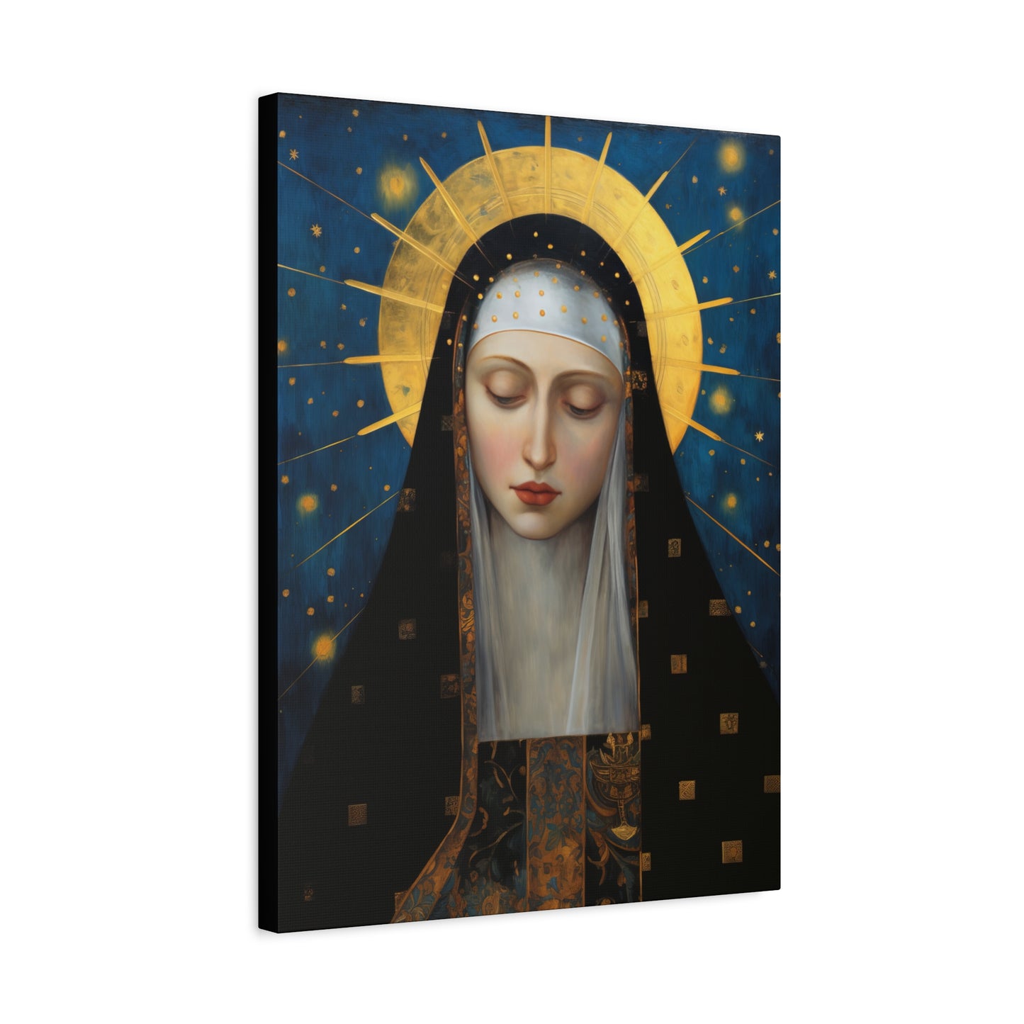 Saint Brigid of Sweden Canvas Print - Multiple Sizes - Catholic Home art - Museum Wrapped Canvas - Sanctified Souls Print