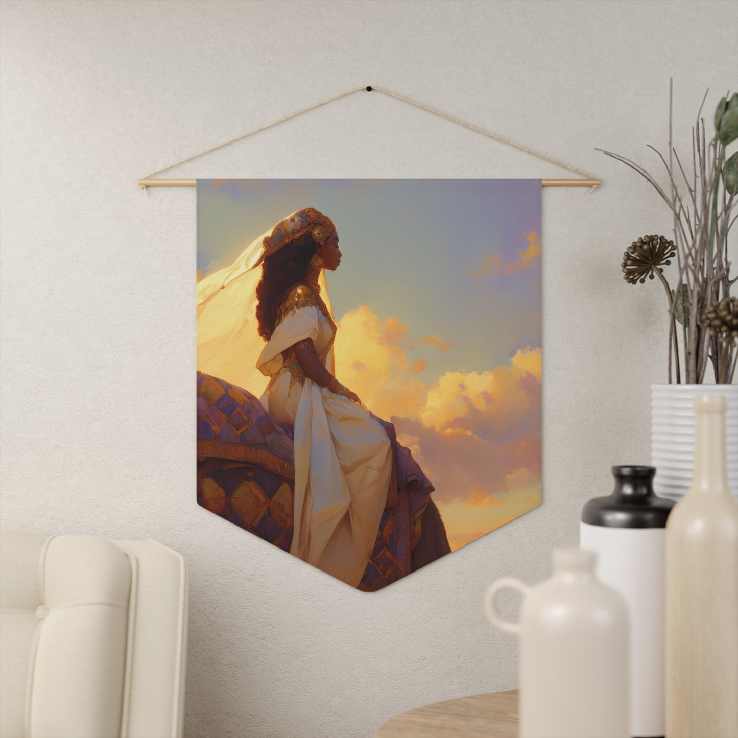 Queen of Sheba - Wall Banner / Wall Hanging - Christian Art - Prayer room - 18" x 21"