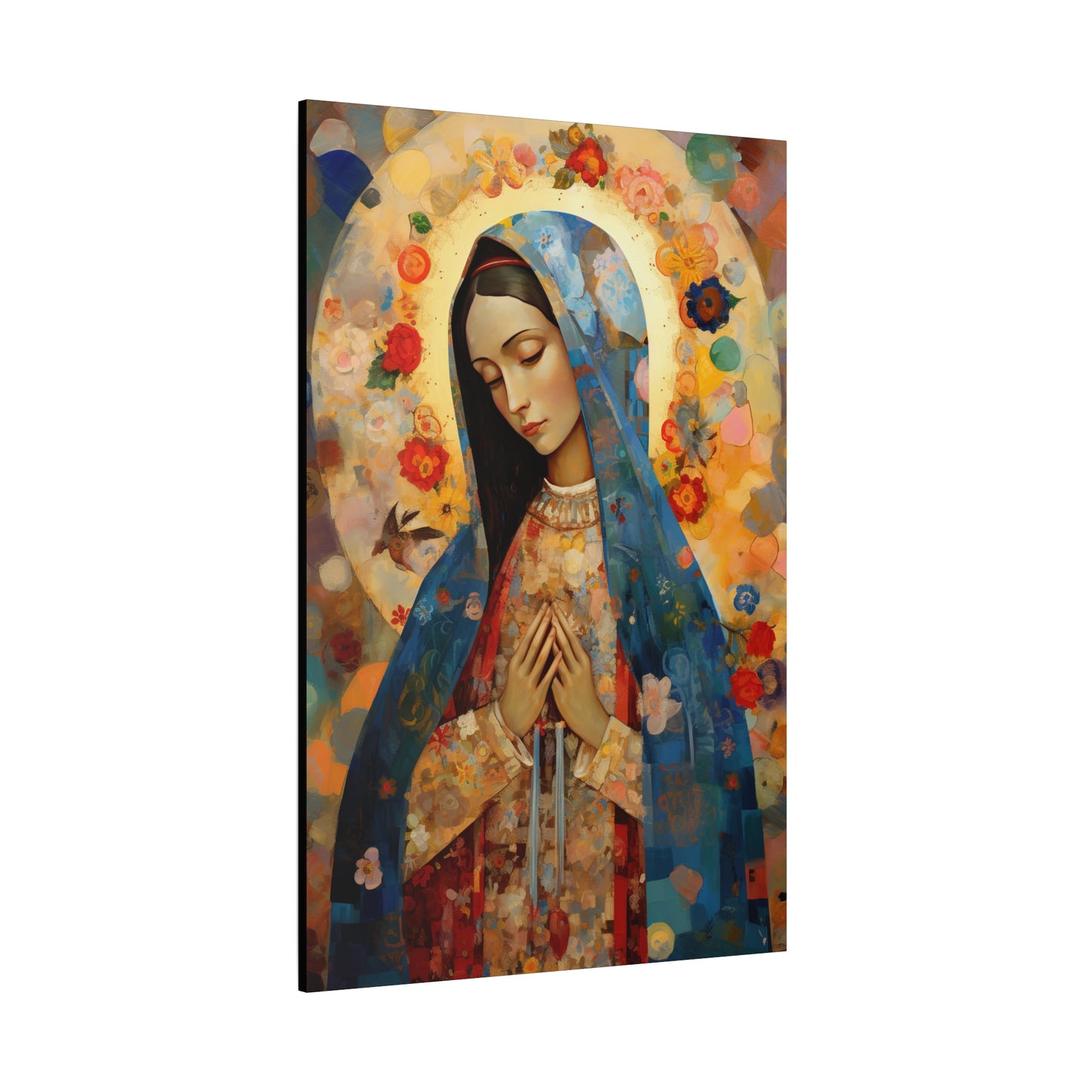 Mary's Silent Blessing - Museum Wrapped Canvas - Sanctified Souls Print - Religious Art for your Home - The Virgin Mary
