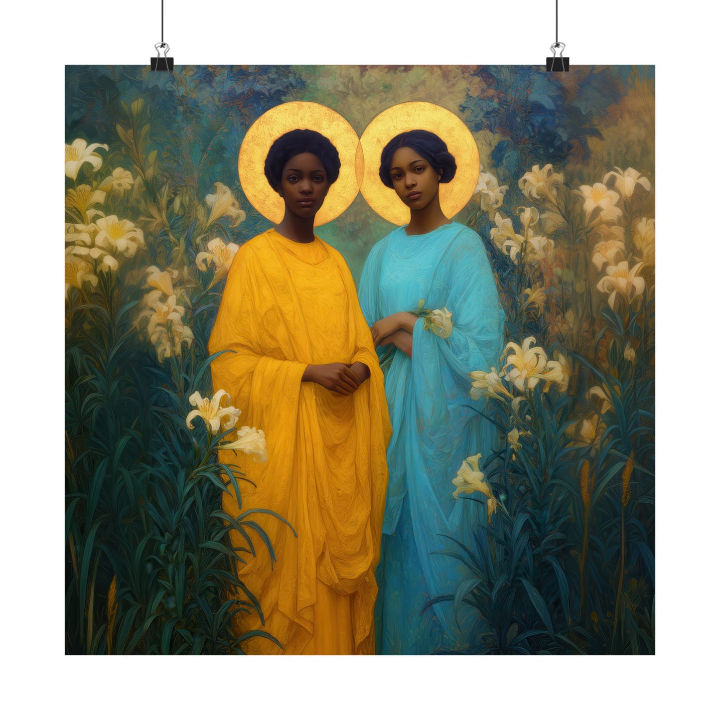 Saint Perpetua and Saint Felicity  - Sanctified Souls Print - Multiple Sizes - Premium Posters - Catholic Art - Christian Home Decor Artwork