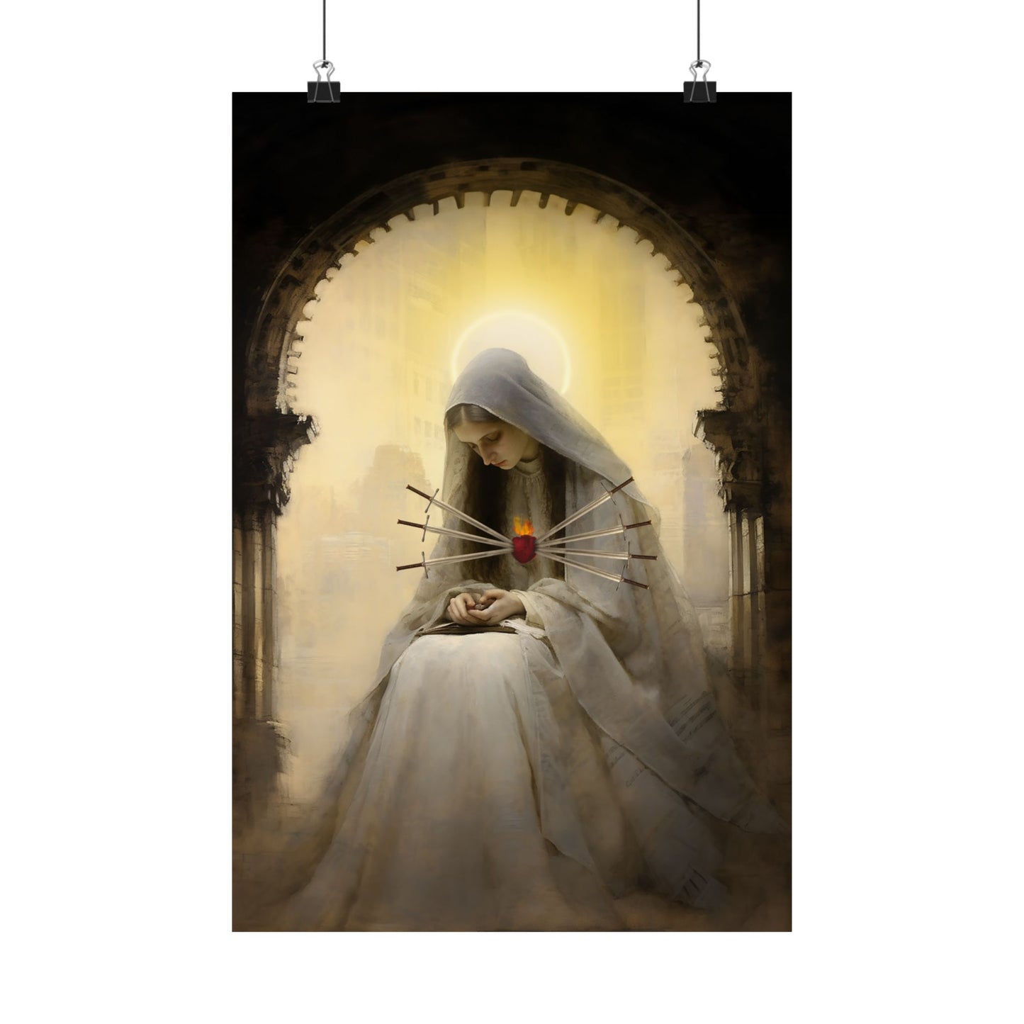 Our Lady of Sorrows - Mother Mary - Print - Sanctified Souls Print - Multiple Sizes - Premium Matte Vertical Posters