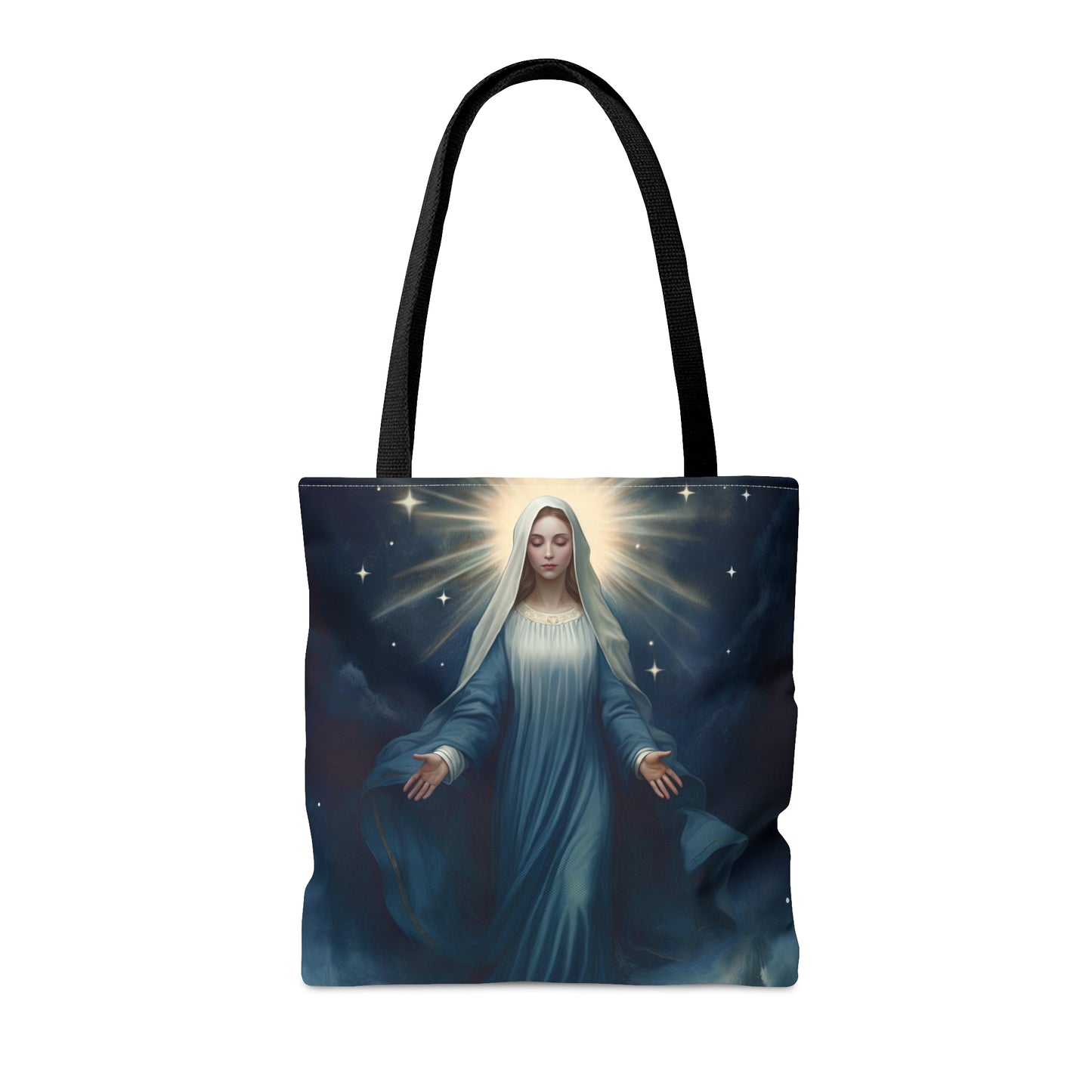 Our Lady Star of the Sea Tote Bag - Large Medium Small Faith Art Bag - Re usable Tote Purse - Double Sided - Catholic Art Bag - Mother Mary
