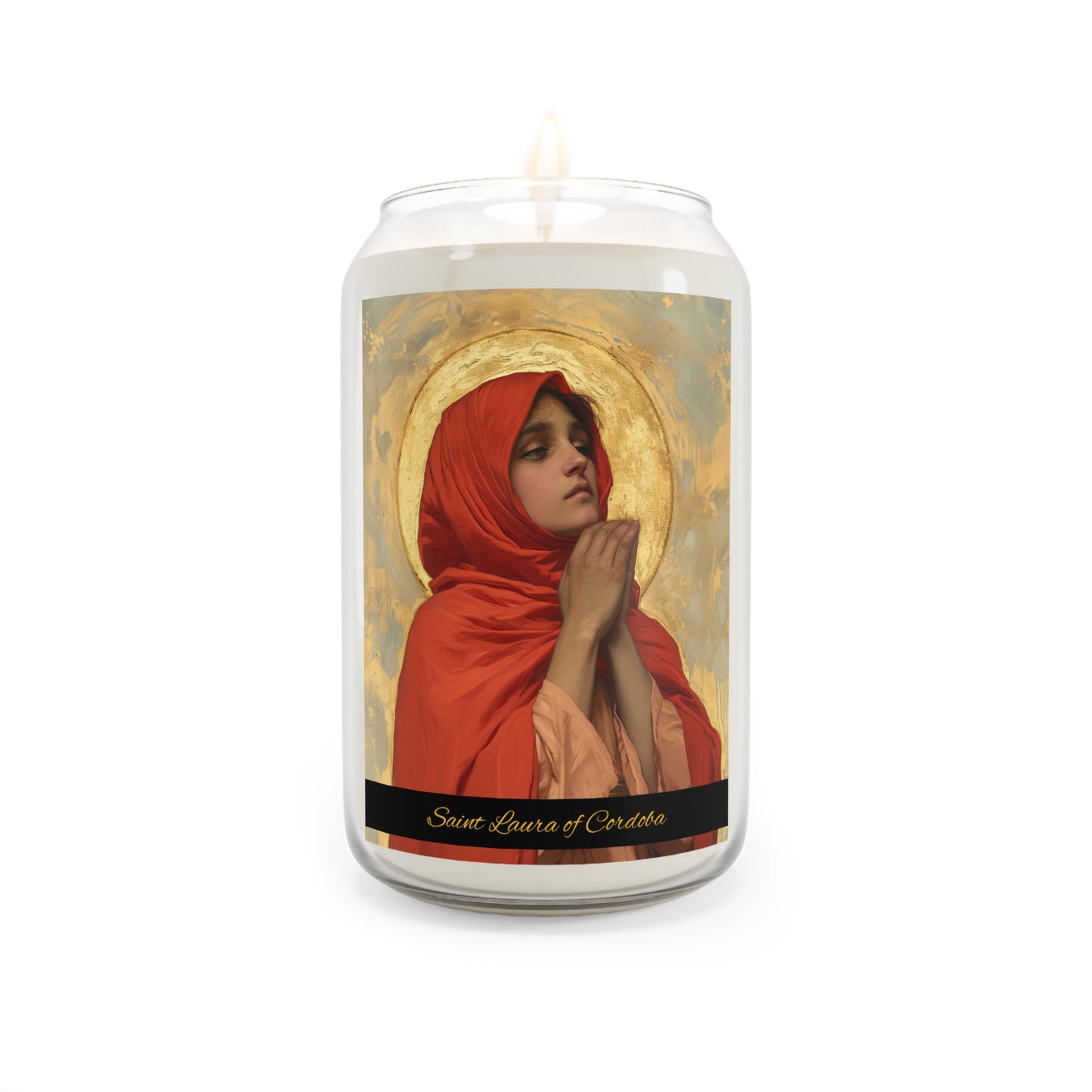 Saint Laura of Cordoba - Scented Prayer Candle, 13.75oz -  Candle - Catholic Art - prayer room Scented Candle - Saint Art