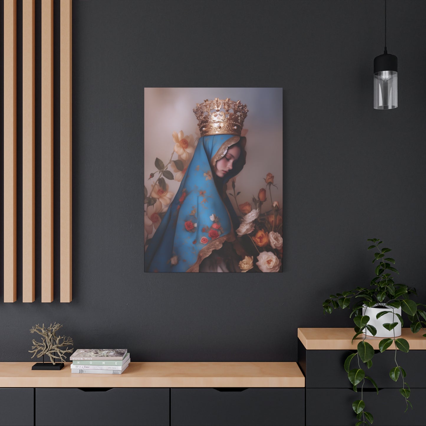 Our Lady of the Roses - Gallery Wrapped Canvas - Print - Religious Art for your Home - Catholic Art