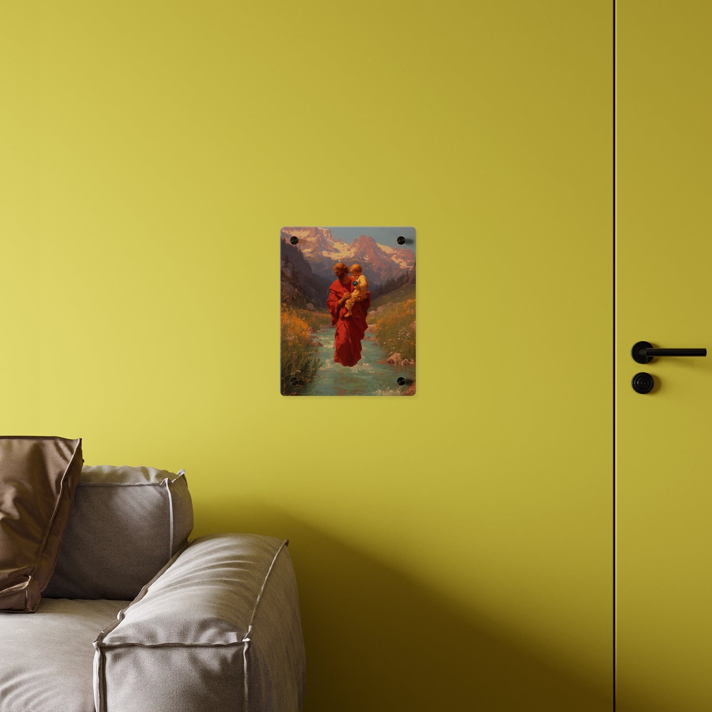 Saint Christopher Wall Art Panel - Ready to Hang Acrylic Print - Catholic Saint Art - Patron Saint Print - No Frame needed