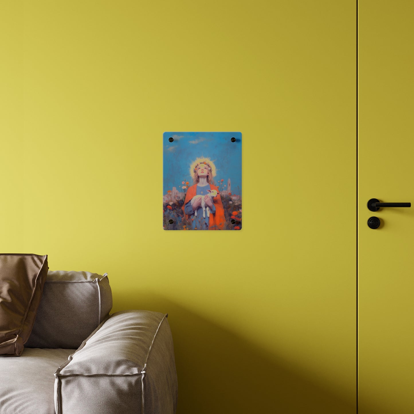 Saint Agnes of Rome Wall Art Panel - Ready to Hang Acrylic Print - Catholic Saint Art - Patron Saint Print - No Frame needed