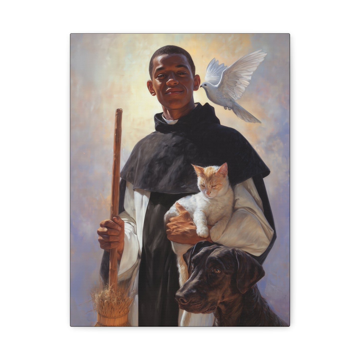 Saint Martin de Porres - Gallery Wrapped Canvas - Print - Religious Art for your Home - Catholic Art
