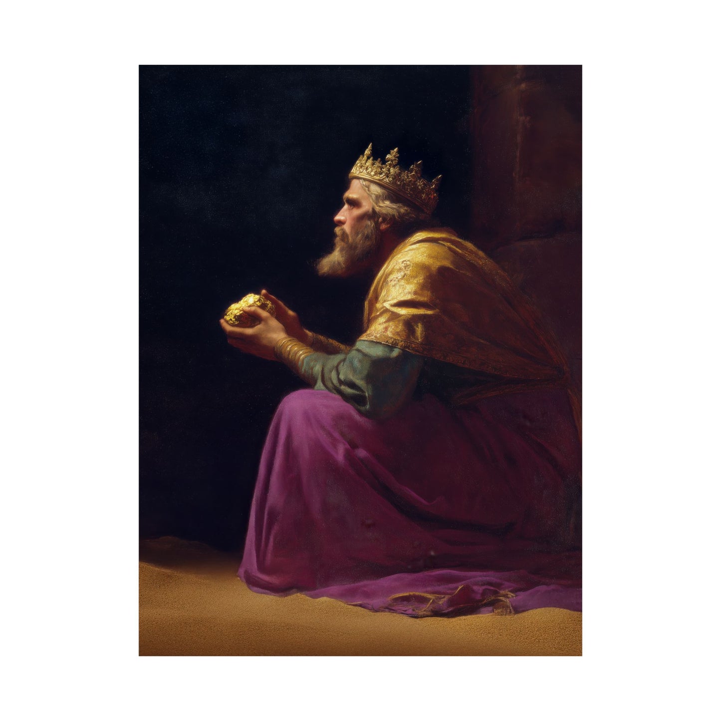 Melchior and the Gift Fit for a King - 3 Wise Men - Sanctified Souls Print - Multiple Sizes - Premium Matte Vertical Posters