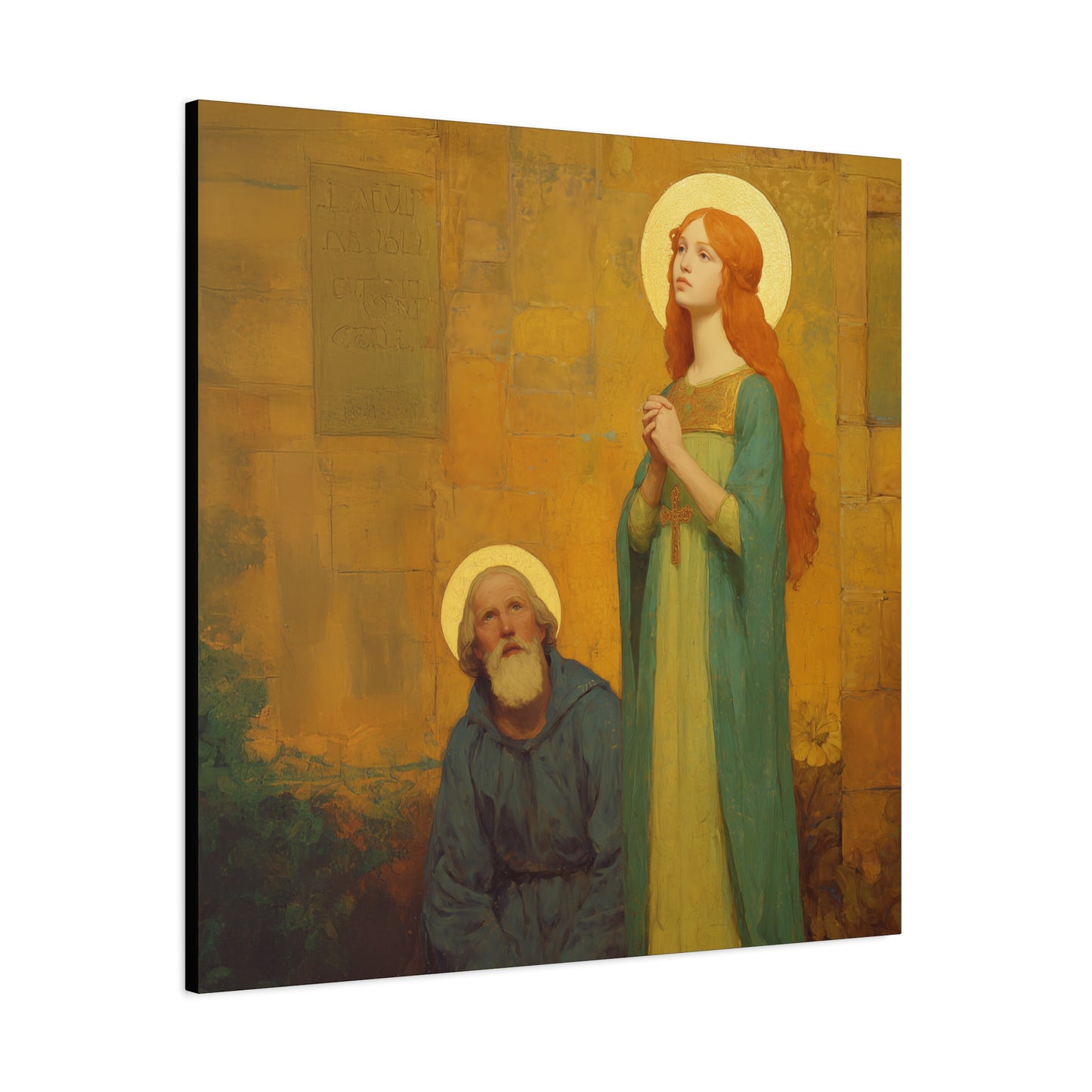 Saints Justina and Cyprian - Multiple Sizes - Catholic Home art - Museum Wrapped Canvas - Sanctified Souls Print - Catholic Martyr Art