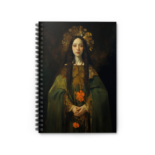 Saint Elizabeth of Portugal - Sanctified Souls Art - Religious Based Notebook - Spiral Notebook - Ruled Line