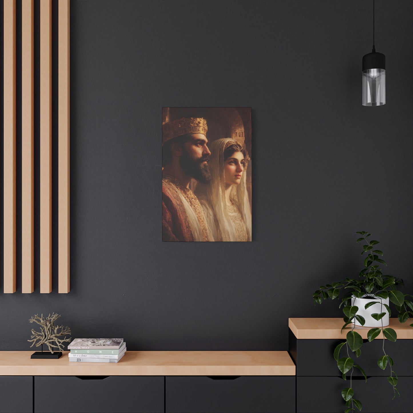 King Xerxes and Queen Esther  - Gallery Wrapped Canvas - Print - Religious Art for your Home - Catholic Art Print