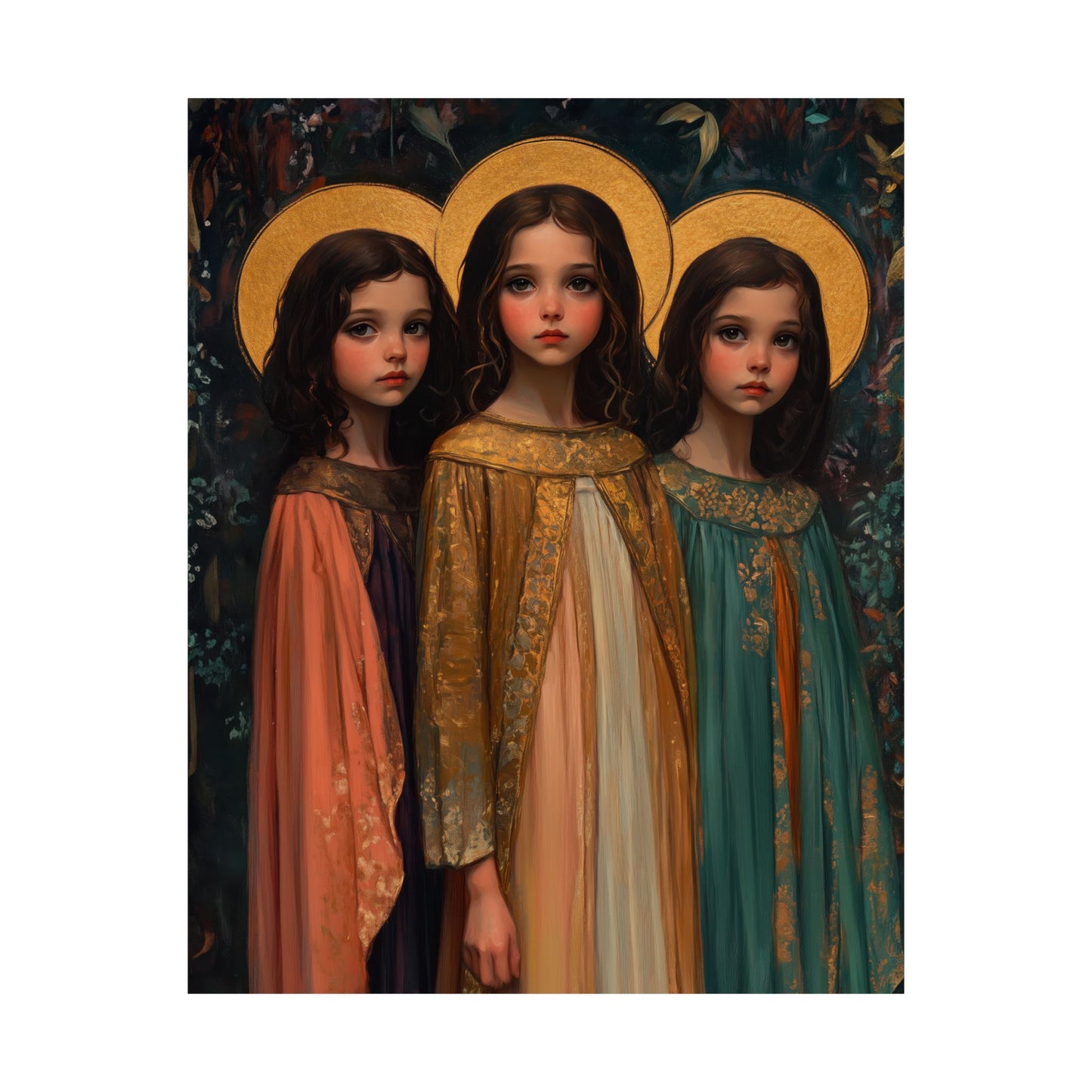 Saints Faith, Hope and Charity - Sanctified Souls Print - Multiple Sizes - Premium Matte Vertical Posters - Sister Saints