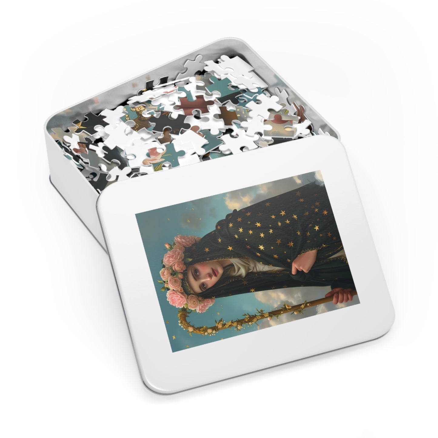 Saint Aldegund / Aldegundis - Puzzle and Keepsake Tin - Religious Jigsaw Puzzle (30, 110, 252, 500,1000-Piece) - Religious Puzzle
