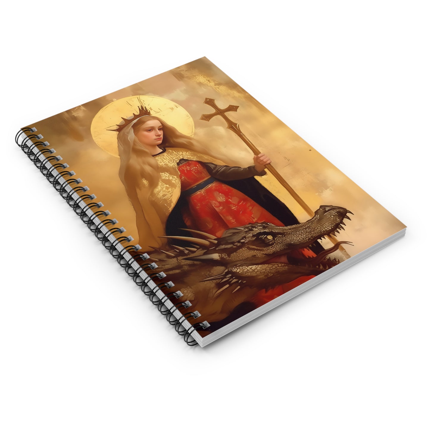 Saint Margaret of Antioch Sanctified Souls Art - Religious - Spiral Notebook - Ruled Line - Religious art - Saint Artwork