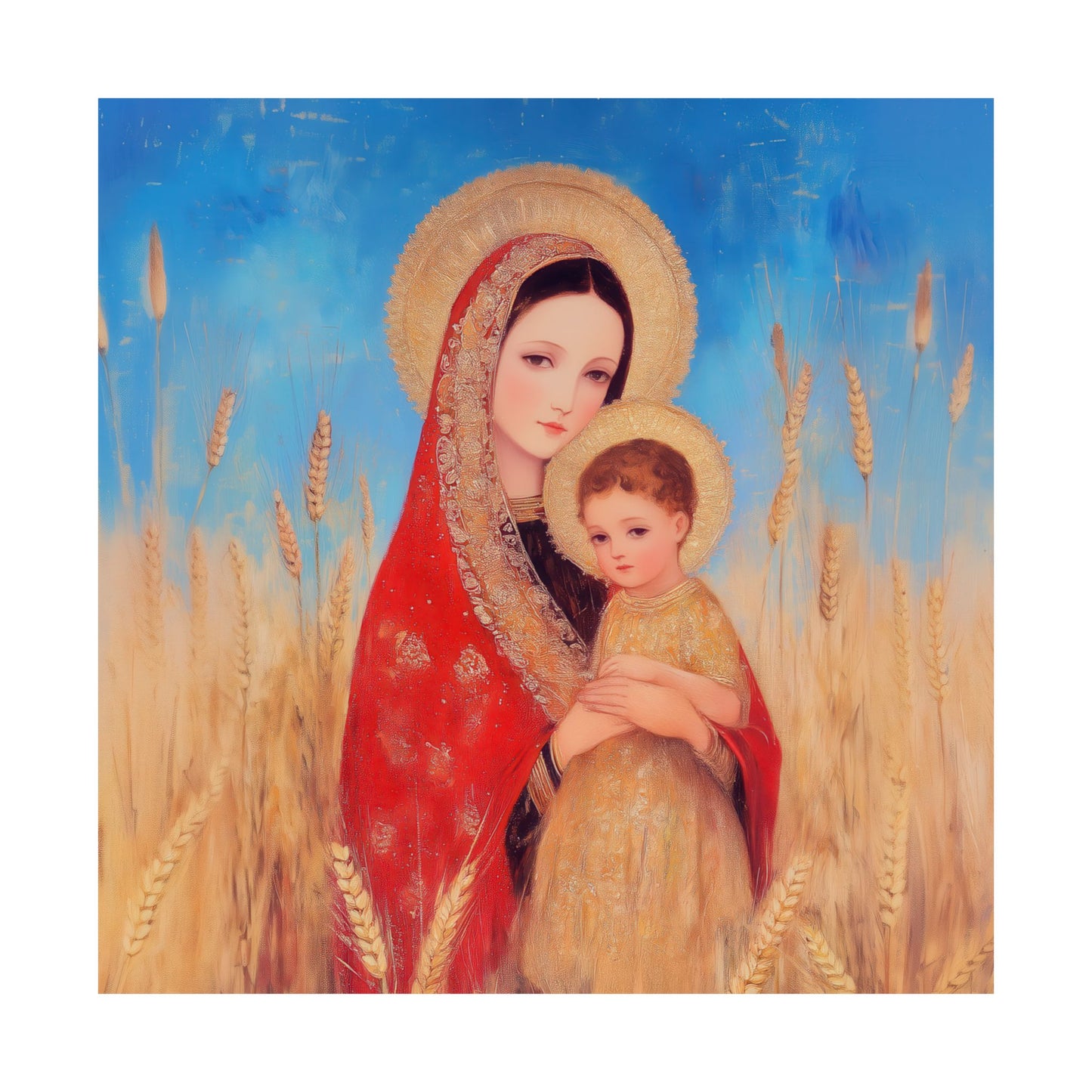Our Lady of the Harvest - Sanctified Souls Print - Multiple Sizes - Premium Posters - Catholic Art - Christian Home